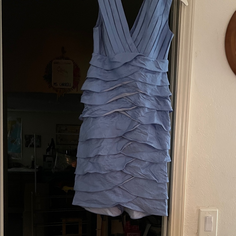 Adrianna Papell Light Blue Layered Mini Dress